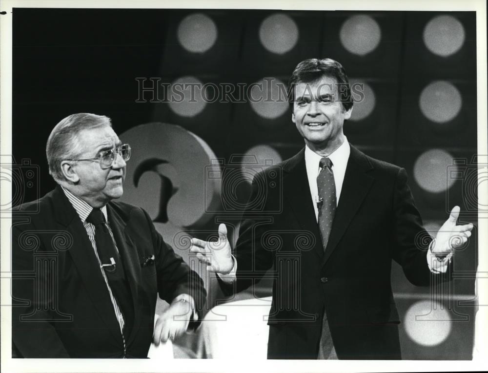 1984 Press Photo Ed McMahon and Dick Clark on TV's Bloopers and Practical Jokes - Historic Images