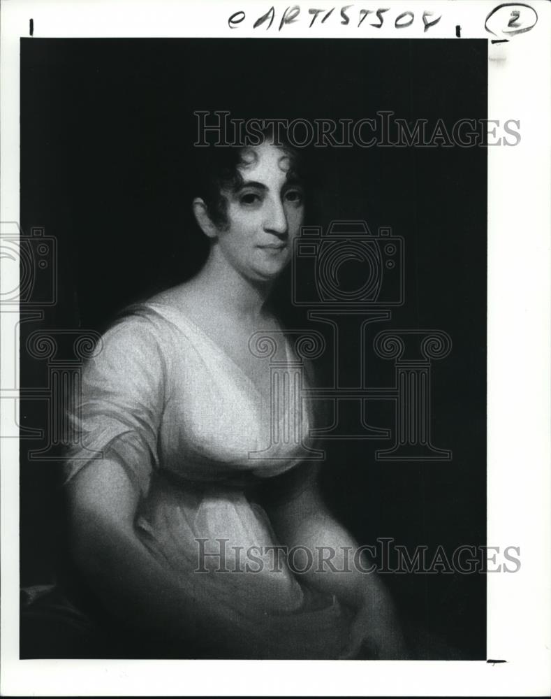 1989 Press Photo Portrait of Sally Etting Oil on Canvas by Thomas Sully - Historic Images