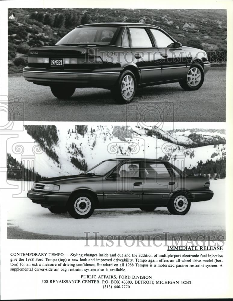 1989 Press Photo The Contemporary Ford Tempos - Historic Images