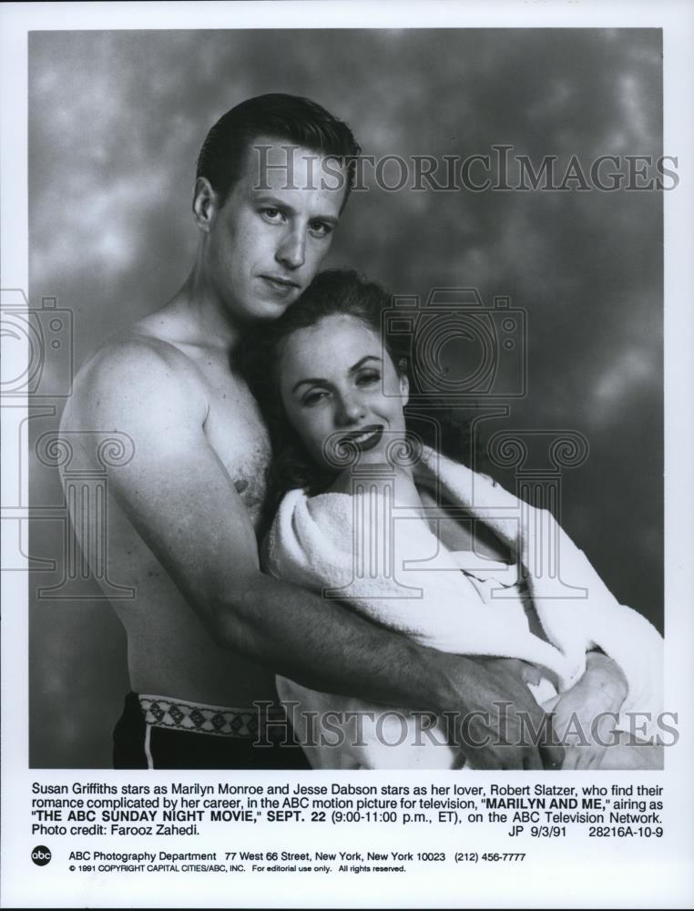 1991 Press Photo Susan Griffiths &amp; Jesse Dabson in Marilyn and Me - cvp58059 - Historic Images