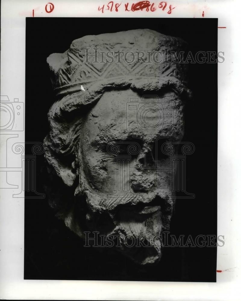 1979 Press Photo Head of king statue - Historic Images