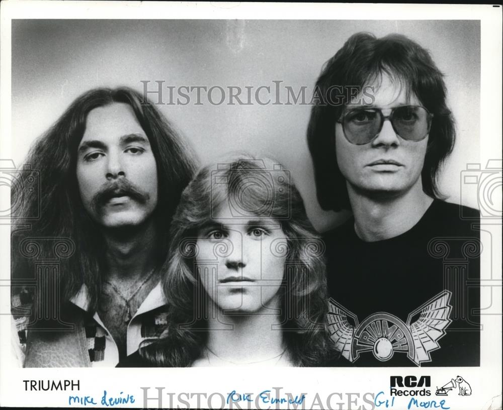 1983 Press Photo Mike Levine Rik Emmett and Gil Moore of Triumph - cvp56376 - Historic Images