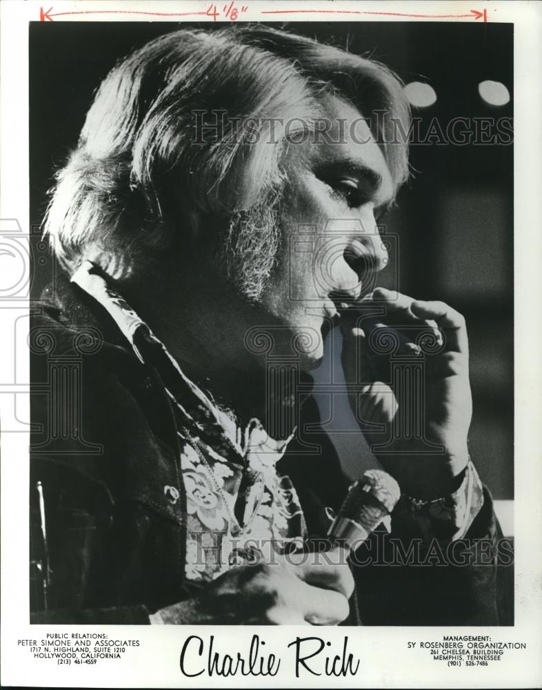 Press Photo Charlie Rich American Country Music Singer Songwriter Musician - Historic Images