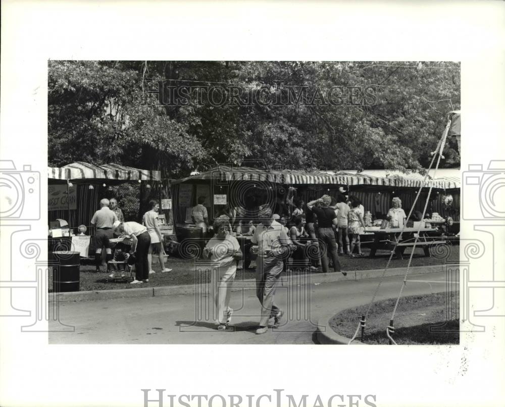 1985 Press Photo Garfield Heights Park midway on a hot July 4th - Historic Images