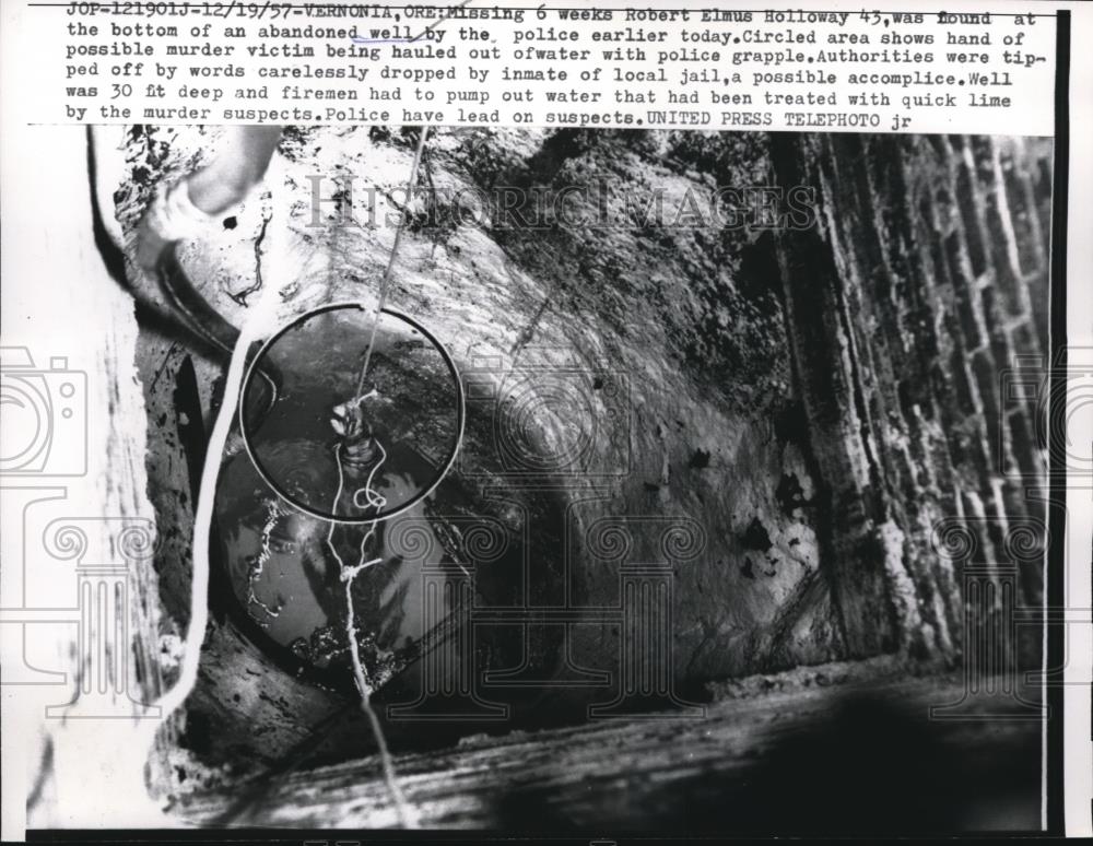 1958 Press Photo Robert Elmus Holloway was found in abandoned well - Historic Images