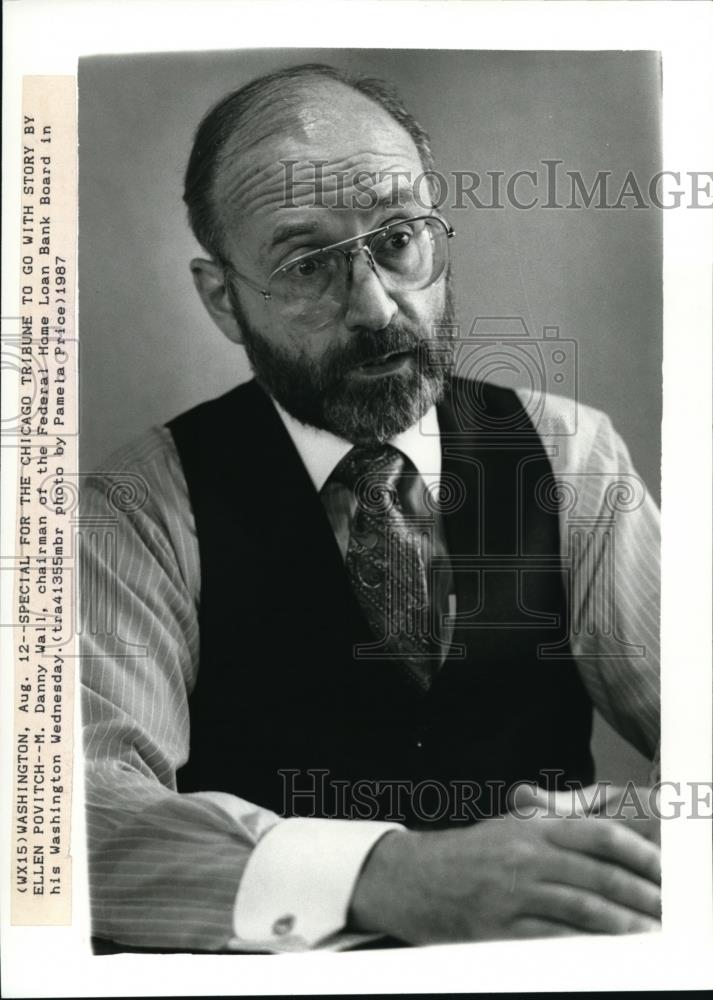 1987 Press Photo M. Danny Wall, chairman of Federal Home Loan Bank Board - 518 - Historic Images