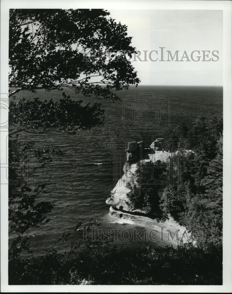 Press Photo The Miner&#39;s castle at the western end of Michigan&#39;s Lakeshore - Historic Images
