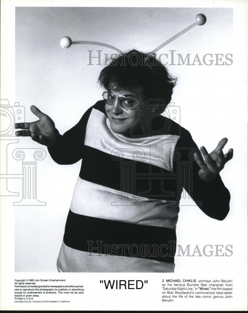 1989 Press Photo Michael Chiklis stars as John Belushi in Wired - Historic Images