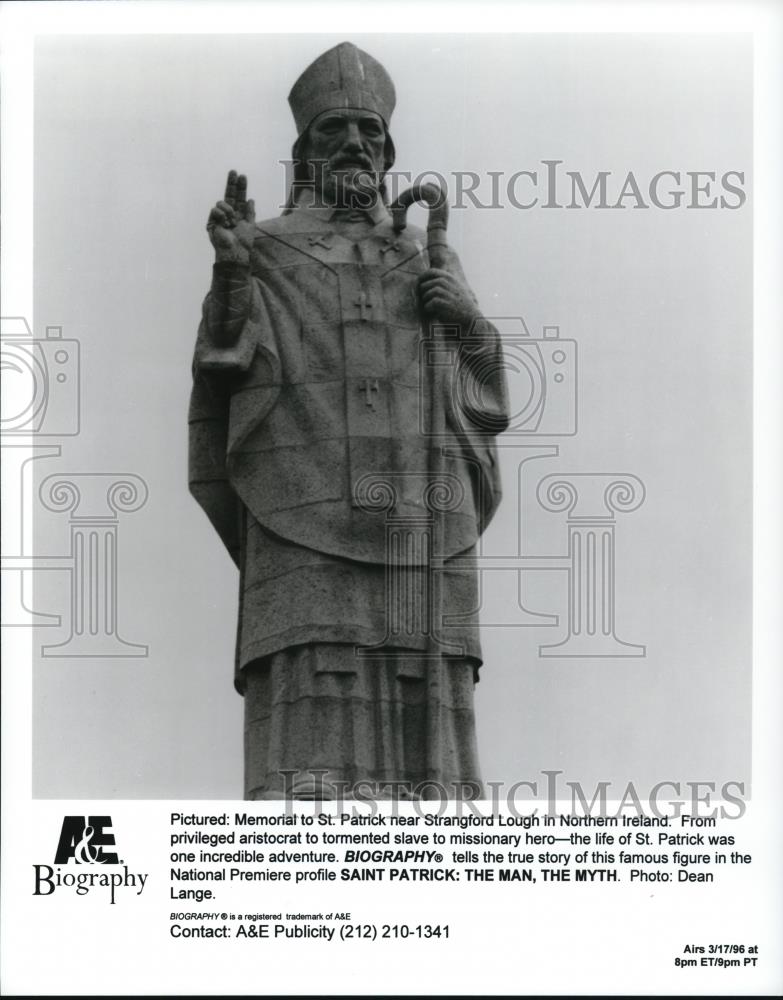 1996 Press Photo Memorial to St. Patrick in Northern Ireland on Biography show - Historic Images