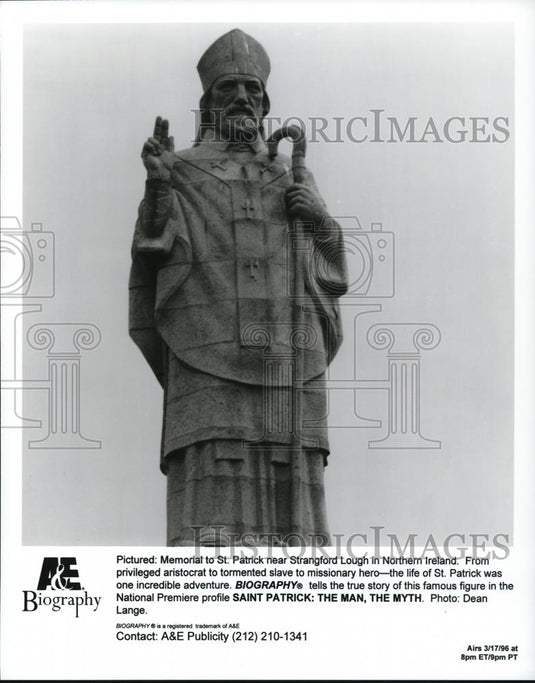 1996 Press Photo Memorial to St. Patrick in Northern Ireland on Biography show - Historic Images