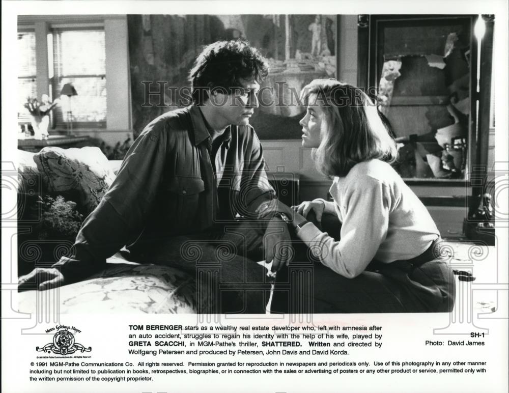 1991 Press Photo Tom Berenger &amp; Greta Scacchi in Shattered - cvp50698 - Historic Images