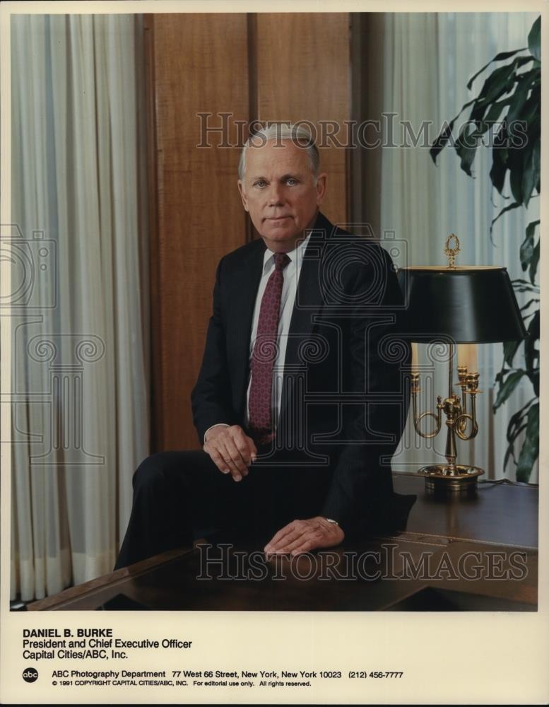 1991 Press Photo Daniel B. Burke President and CEO Capital Cities ABC Inc. - Historic Images