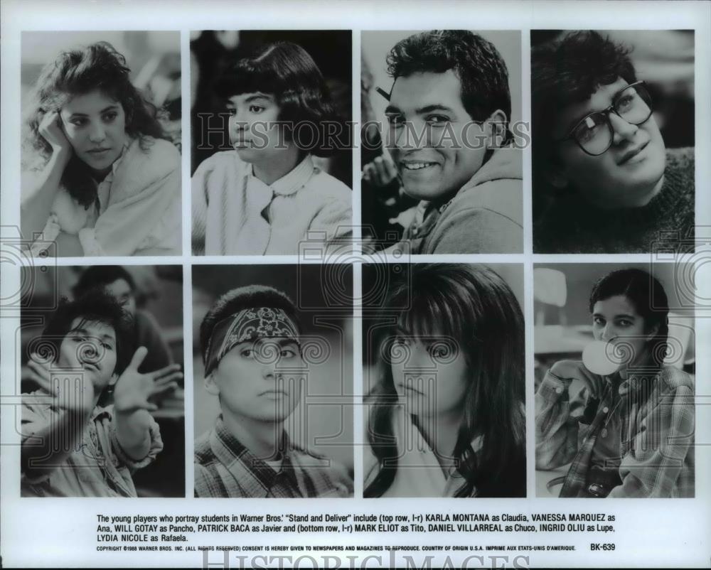 1988 Press Photo Karla Montana, Patrick Baca & Cast of Stand & Deliver - Historic Images