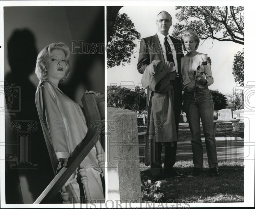 Press Photo Awake To Danger Tori Spelling Michael Gross Tori Spelling - Historic Images