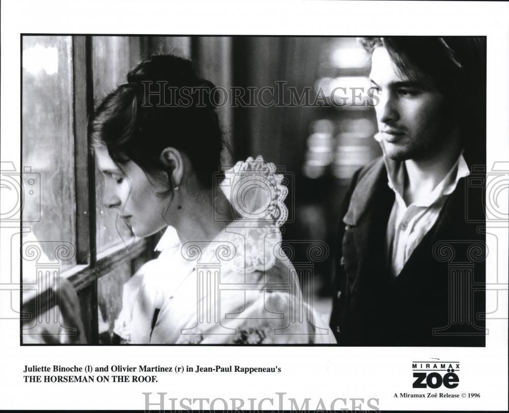 1996 Press Photo Juliette Binoche and Olivier Martinez The Horseman on the Roof - Historic Images
