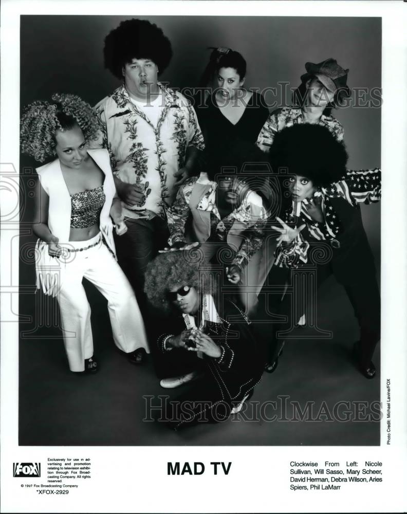 1995 Press Photo Nicole Sullivan, Will Sasso & Cast of Mad TV - Historic Images