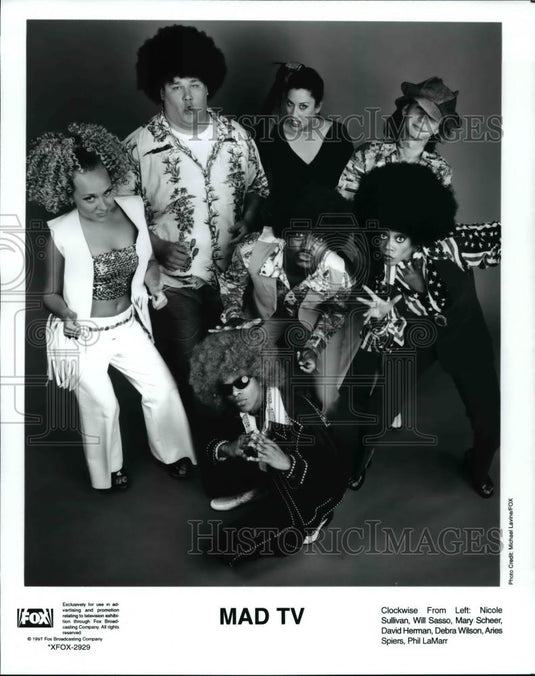 1995 Press Photo Nicole Sullivan, Will Sasso & Cast of Mad TV - Historic Images