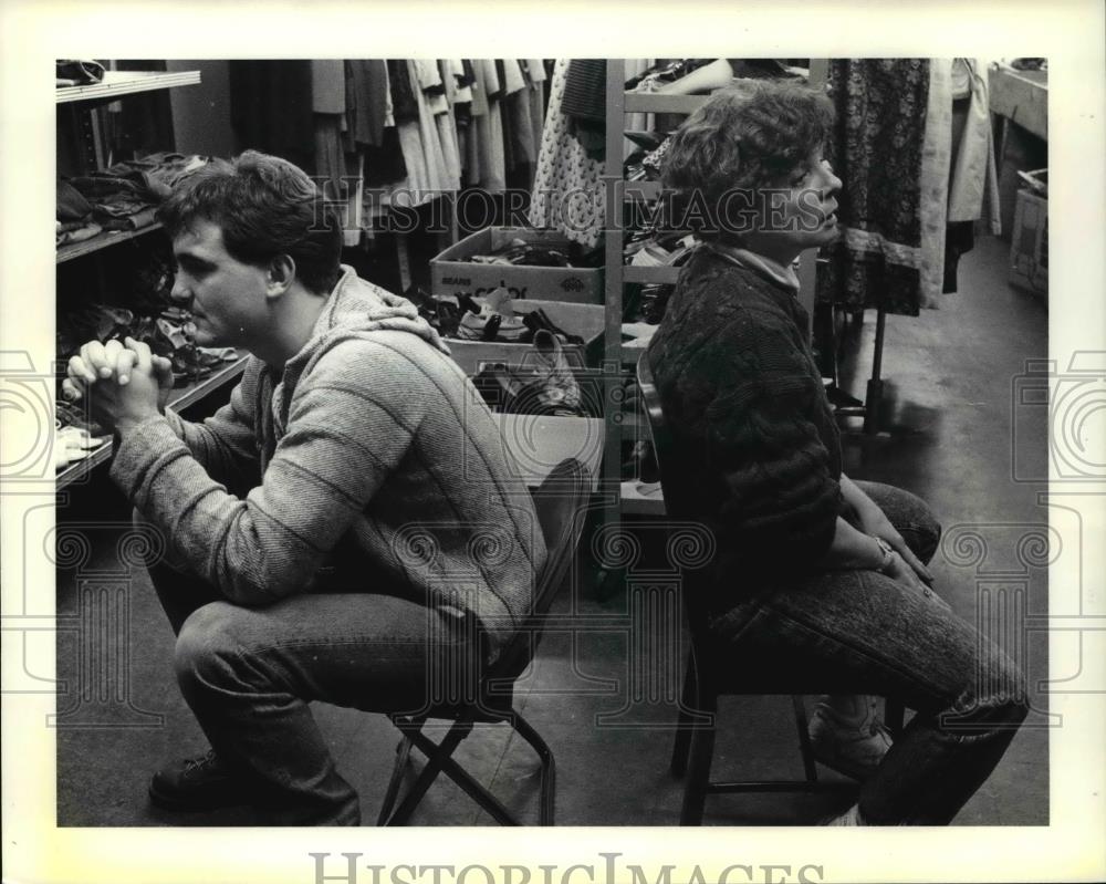 1991 Press Photo Tom Morrison and Janice Woodworth, Hotline trainees - Historic Images