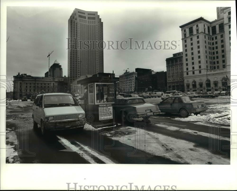 1990 Press Photo New Public Square Parking Lot site of future Ameritrust Bldg. - Historic Images