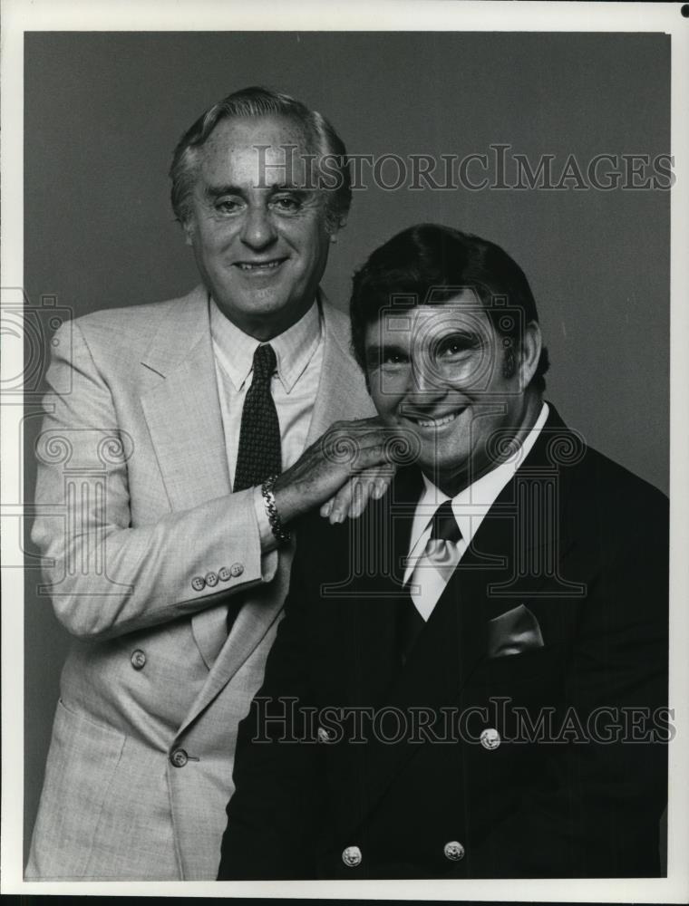 Undated Press Photo Curt Gowdy and Hank Stram sportscasters CBS Sports - Historic Images