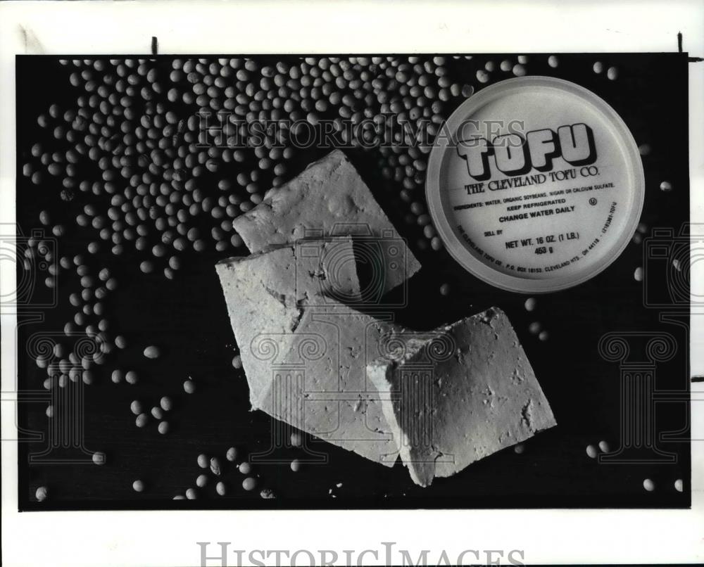 1987 Press Photo The tofu pie by the Cleveland Tofu Company - Historic Images