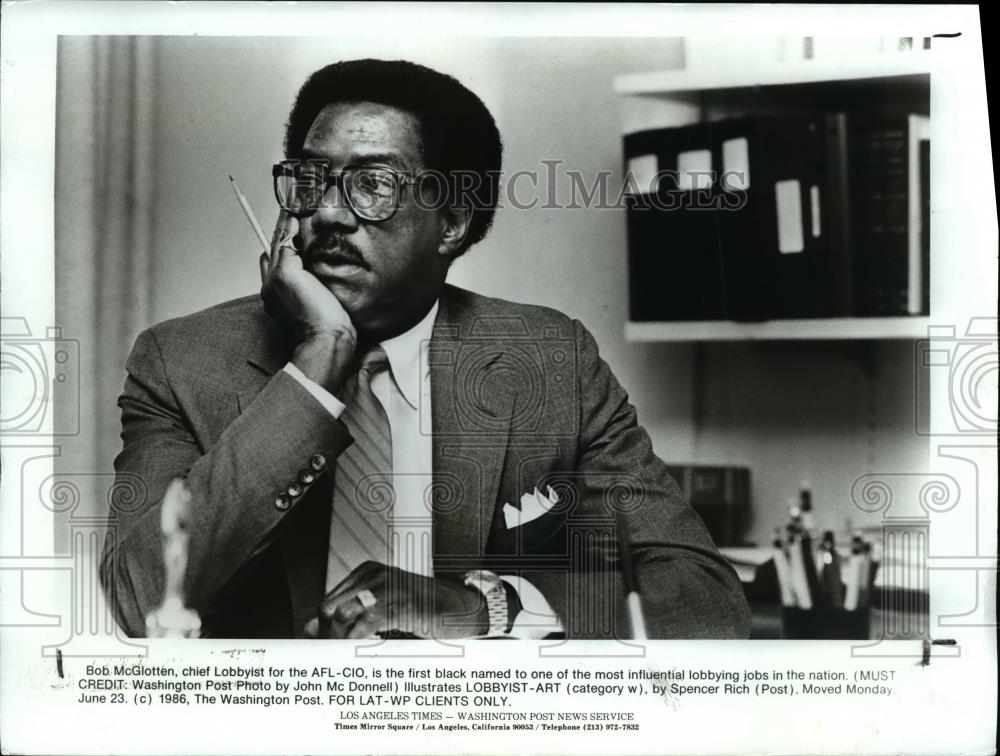 1986 Press Photo Robert M. McGlotten - Historic Images