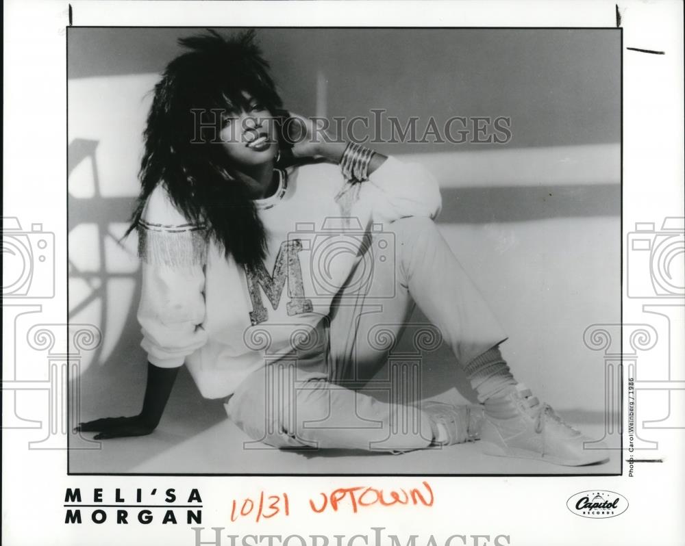 1986 Press Photo Meli&#39;sa Morgan R&amp;B House Music Singer - cvp46179 - Historic Images