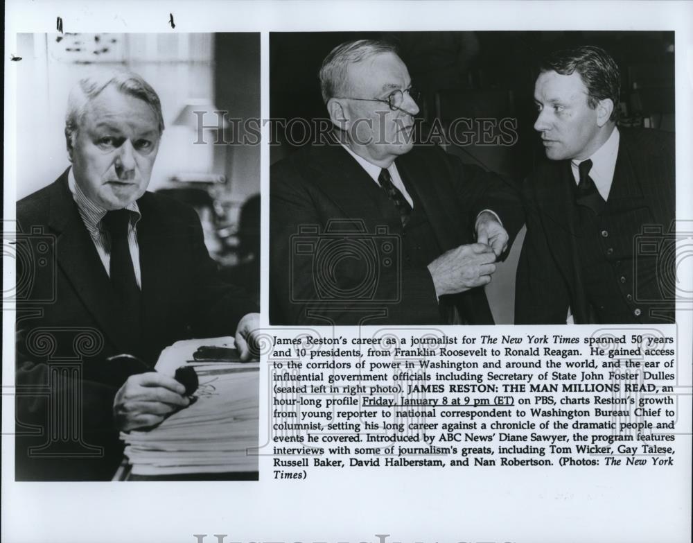 James Reston 1993 Press Photo James Reston Journalist John Foster Dulles Secretary ...