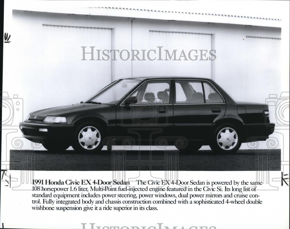 1991 Press Photo The Honda Civic EX4-Door Sedan - Historic Images