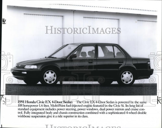 1991 Press Photo The Honda Civic EX4-Door Sedan - Historic Images