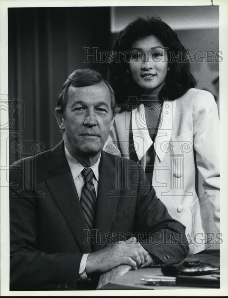 1986 Press Photo Premiere NBC News Roger Mudd Connie Chung - cvp51395 - Historic Images