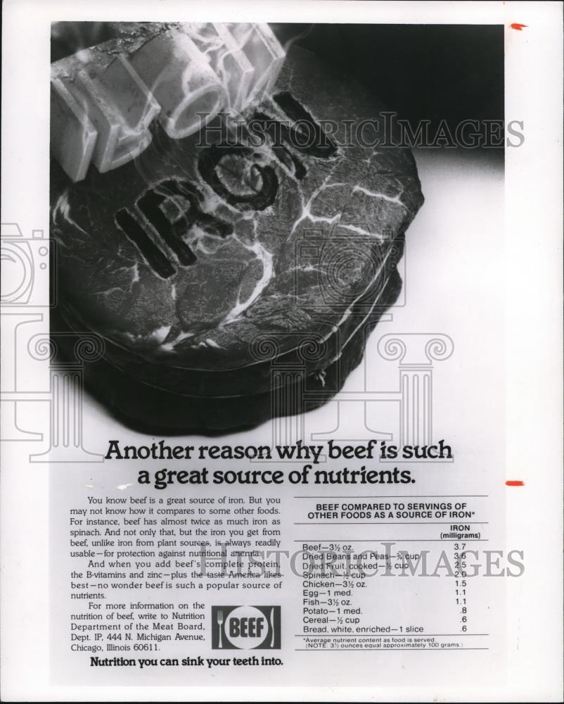 1980 Press Photo Beef is a Great Source of Nutients - Historic Images