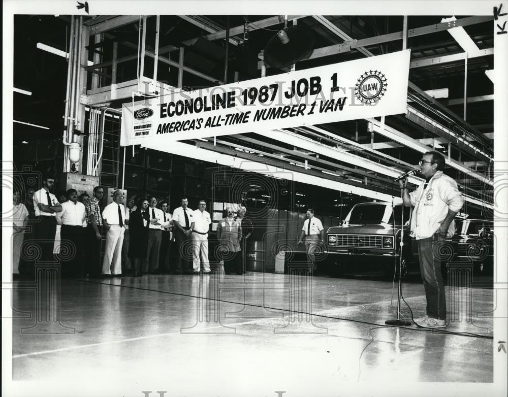 1986 Press Photo Mike Pohorence President Local 425 - Historic Images