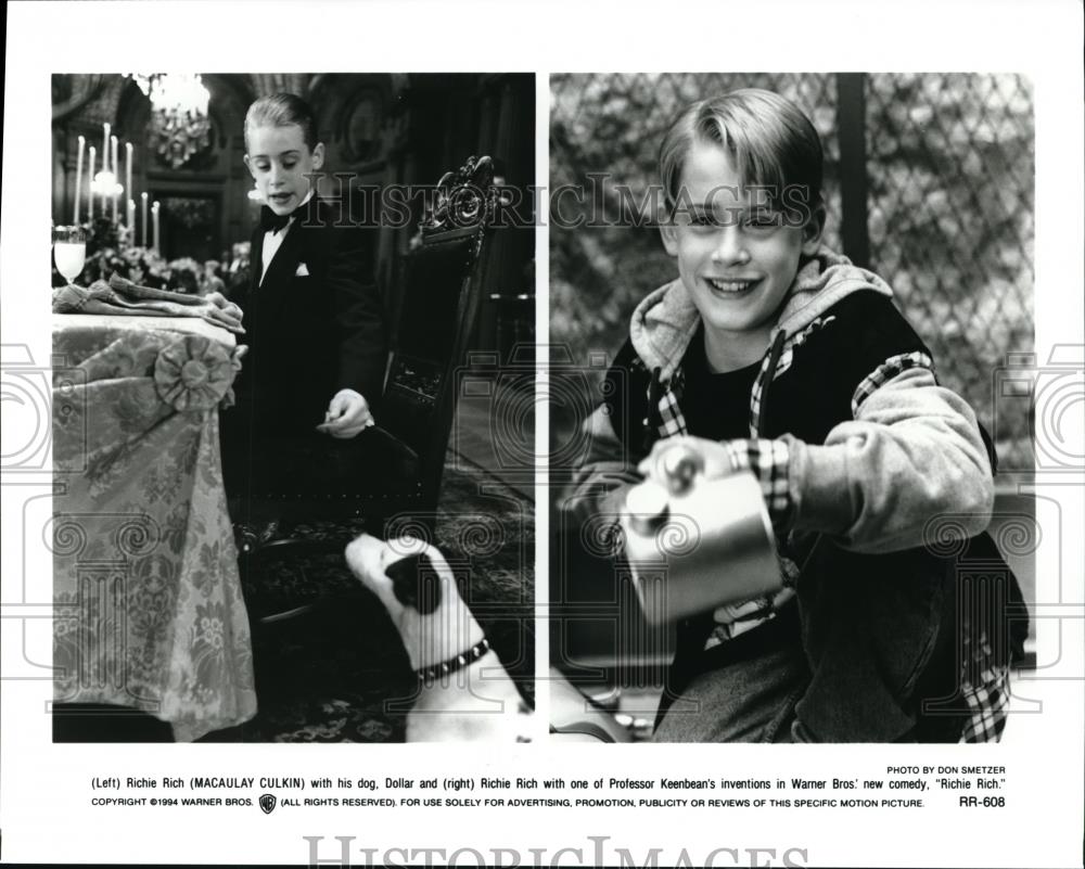 1995 Press Photo Macaulay Culkin stars in the title role in Richie Rich - Historic Images