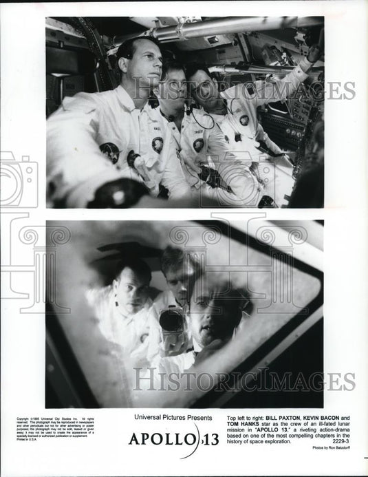 1995 Press Photo Bill Paxton Kevin Bacon and Tom Hanks star in Apollo 13 - Historic Images