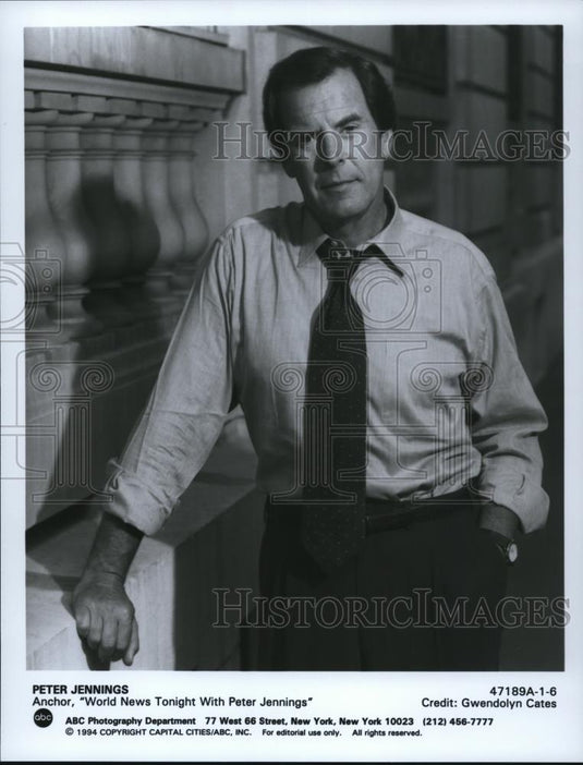 1994 Press Photo Peter Jennings World News Tonight - cvp53875 - Historic Images