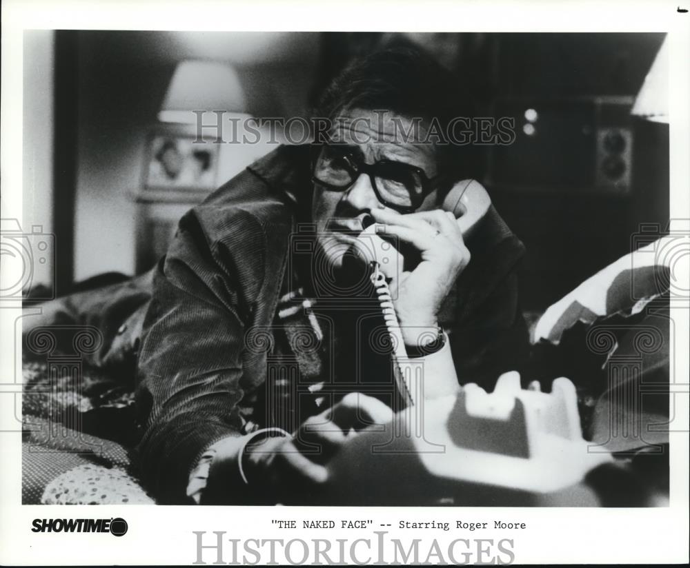1986 Press Photo Roger Moore in The Naked Face - cvp52112 - Historic Images