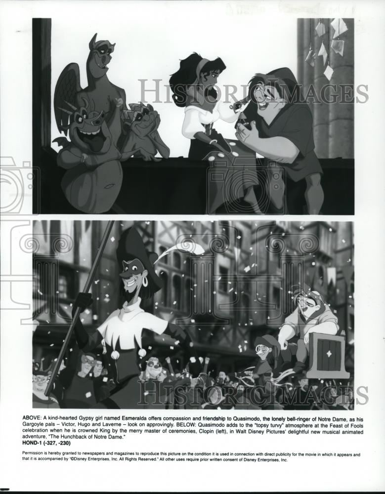 1996 Press Photo Scenes from cartoon movie The Hunchback of Notre Dame - Historic Images