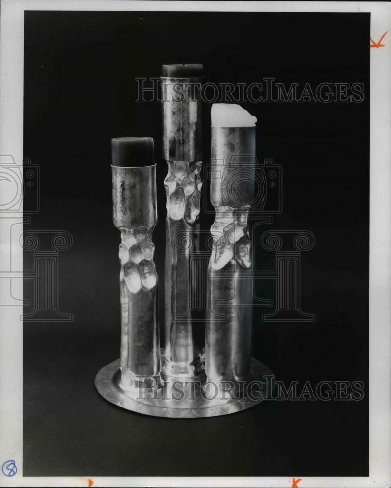 1979 Press Photo Candles &amp; candlestick holders, American Crafts - Historic Images