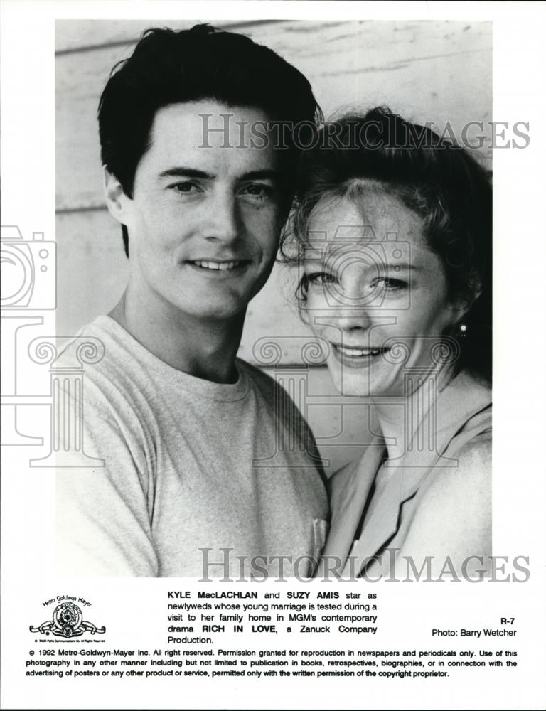 1992 Press Photo Kyle MachLachlan and Suzy Amis in Rich in Love - cvp42147 - Historic Images