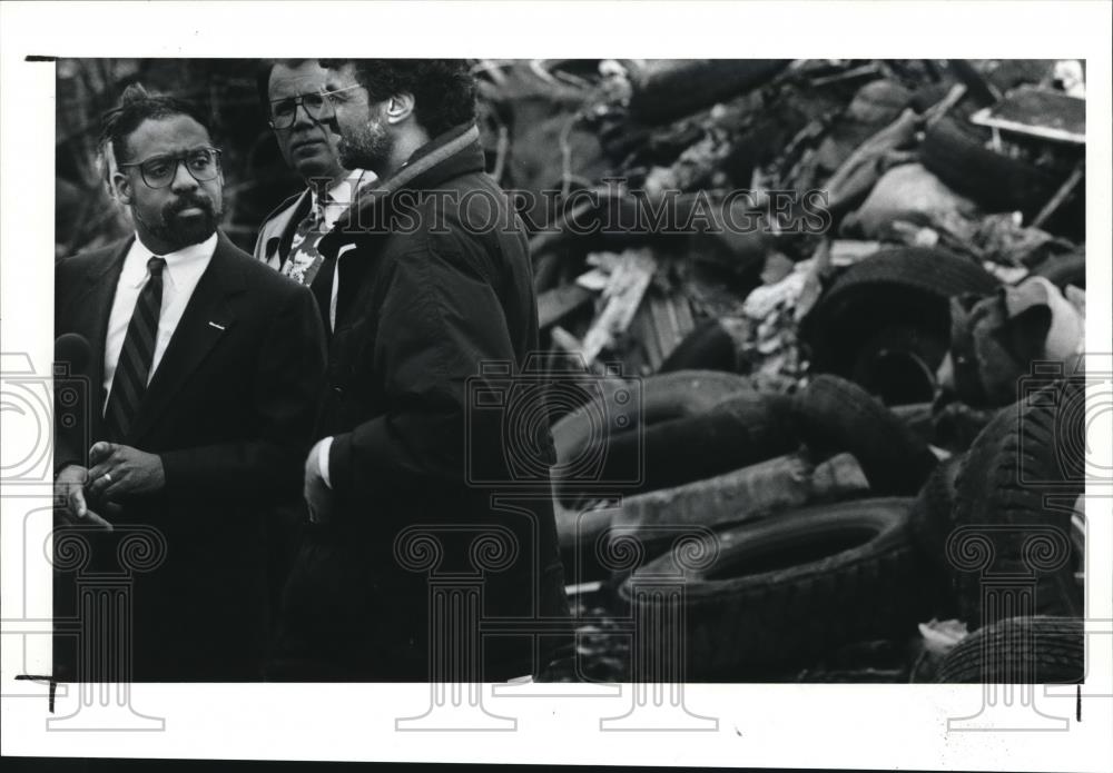 1991 Press Photo Mayor Mike White and Cleveland Councilman Frank Jackson - Historic Images