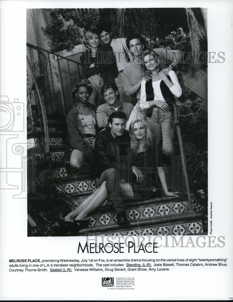 1992 Press Photo Doug Savant, Grant Show, Amy Locane in Melrose Place - Historic Images