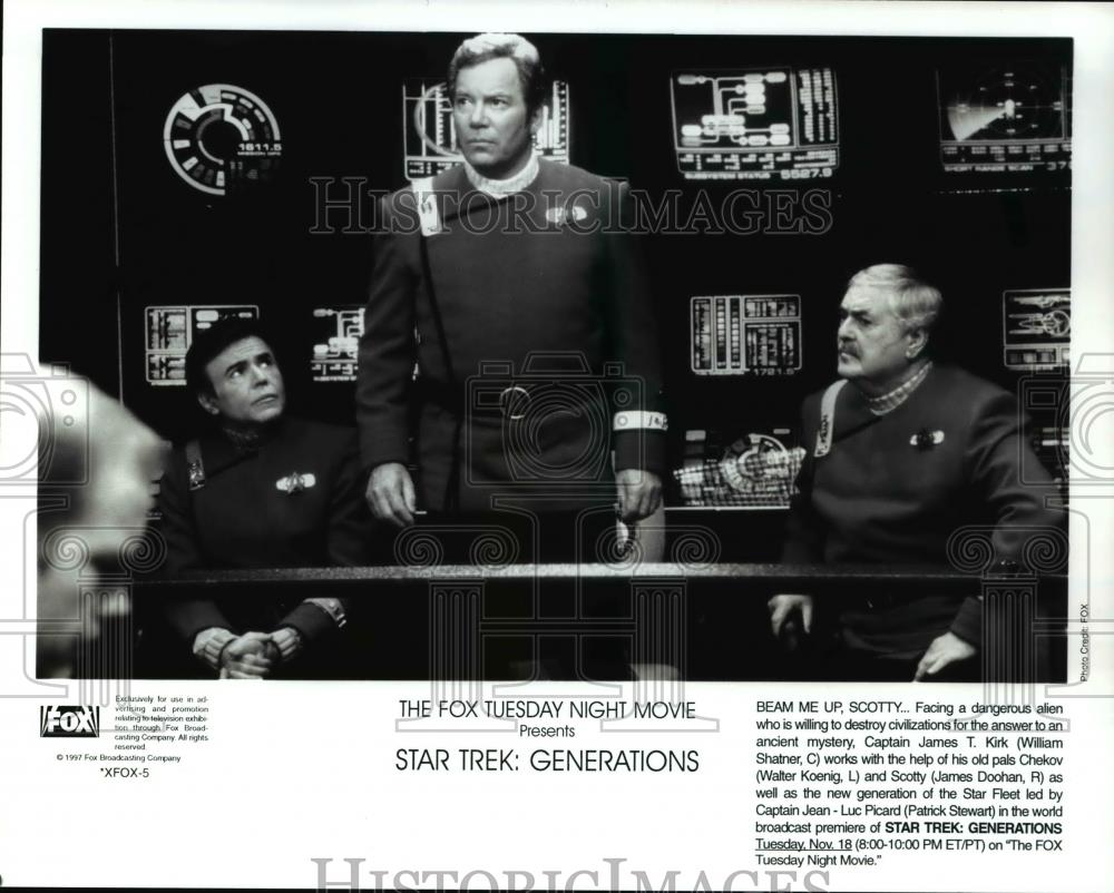 1998 Press Photo William Shatner C. James Doohan Patrick Stewart &quot;Star Trek&quot; - Historic Images