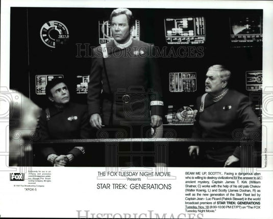 1998 Press Photo William Shatner C. James Doohan Patrick Stewart "Star Trek" - Historic Images