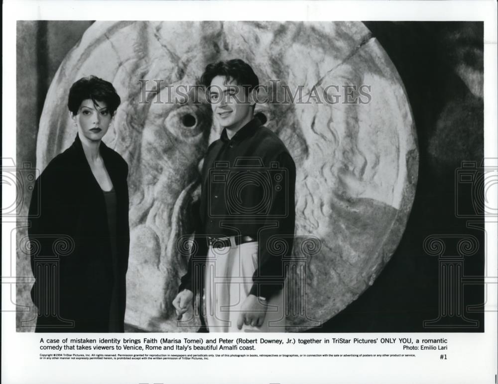 1994 Press Photo Marisa Tomei &amp; Robert Downey Jr in Only You - cvp50141 - Historic Images