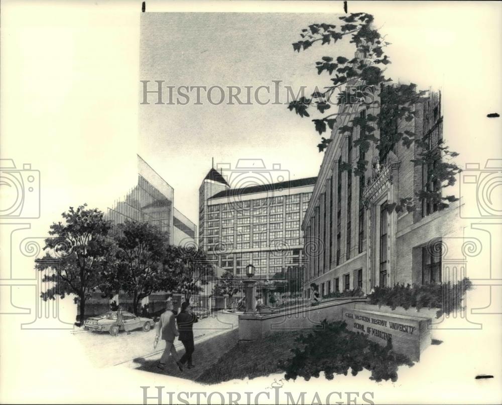 1988 Press Photo Proposed Biotechnology Research Facility of Medicine at CWRU - Historic Images