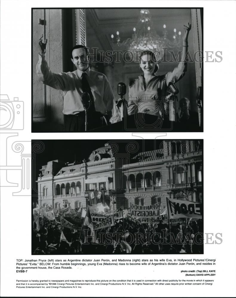 1997 Press Photo Jonathan Pryce and Madonna in Evita - cvp42098 - Historic Images