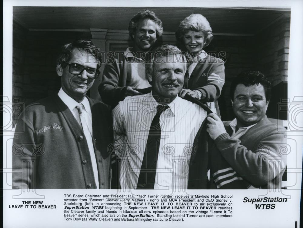 1986 Press Photo Ted Turner Jerry Mathers Tony Dow The new Leave it to Beaver - Historic Images