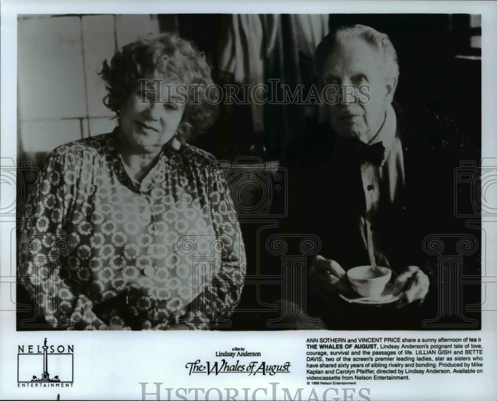 1988 Press Photo Ann Sothern and Vincent Price in &quot;The Whales of August&quot; - Historic Images