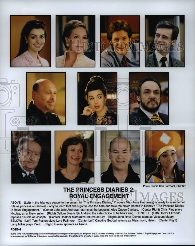 Press Photo The Princess Diaries 2 Royal Engagement Anne Hathaway Julie Andrews - Historic Images
